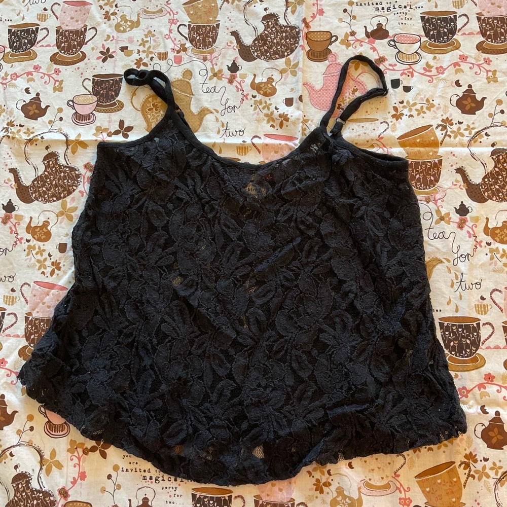 Black lace cami top